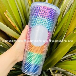 🌈NEW🪅Starbucks Mexico Piñata Striped Rainbow Studded Tumbler